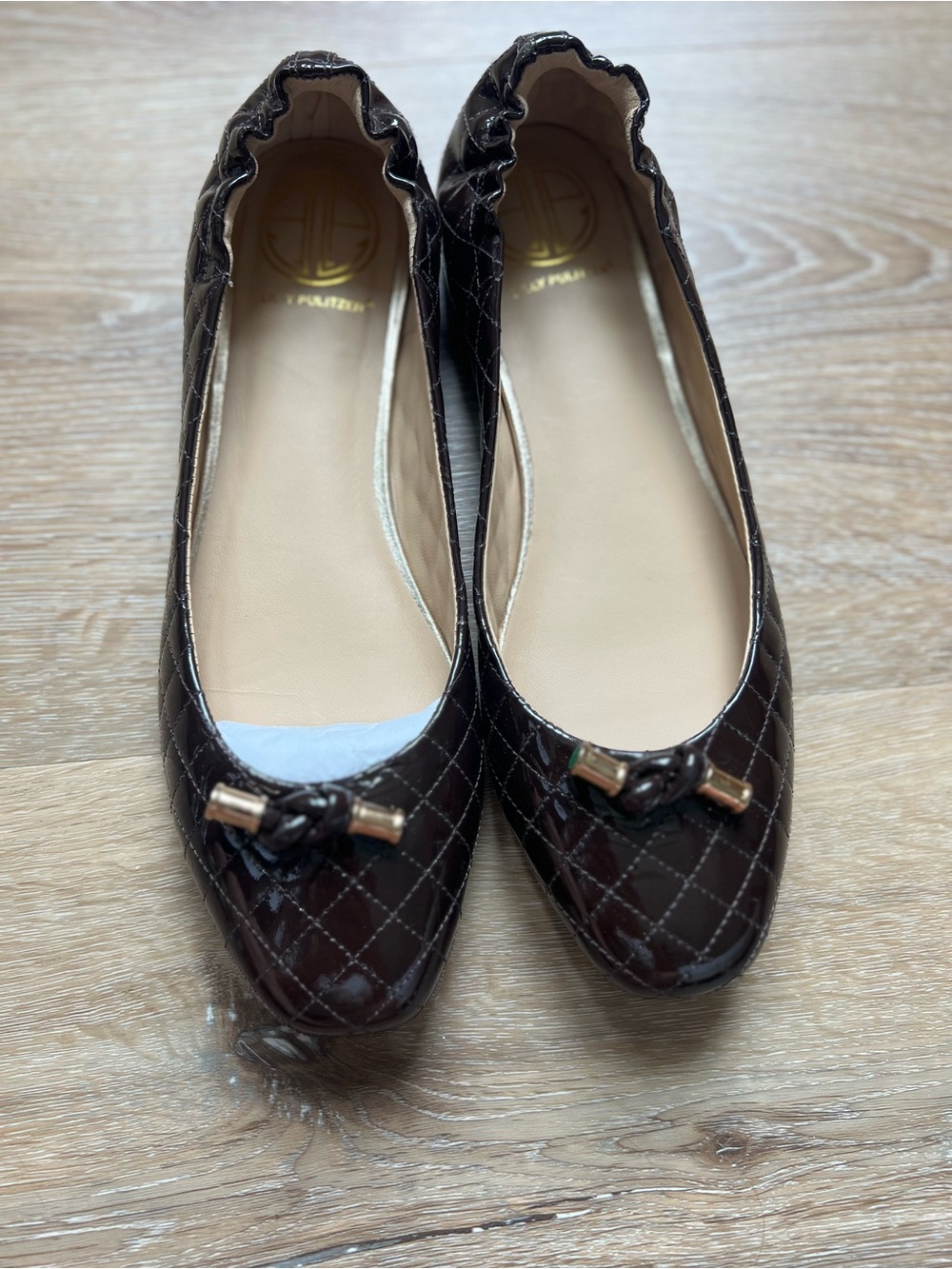Lilly Pulitzer Quilted Patent Leather Ballet Flats - Brown Fall